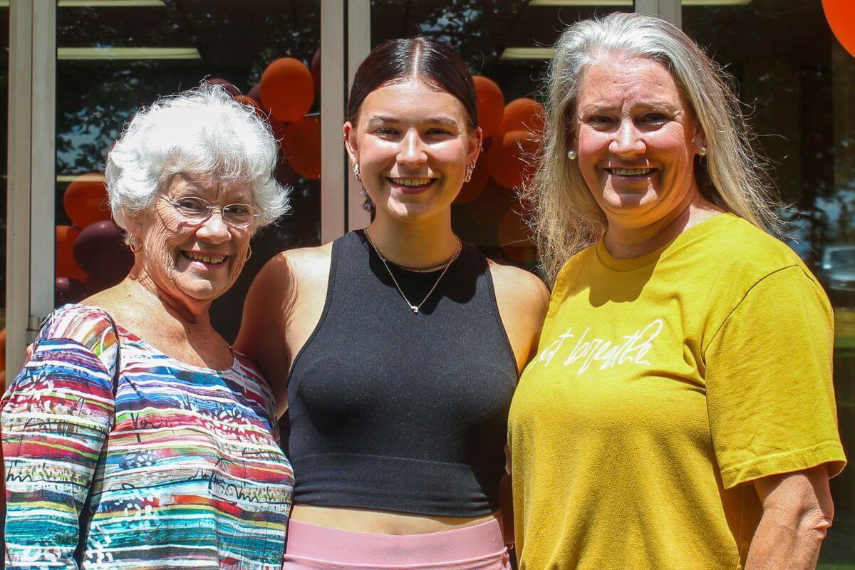Photo of Grace Ann Kelly on move-in day