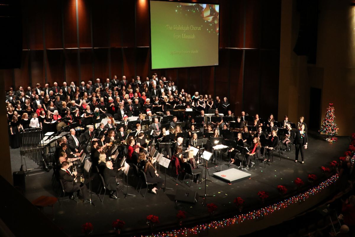 Photo of the 2018 Maryville College Christmas concert on the Clayton Center stage