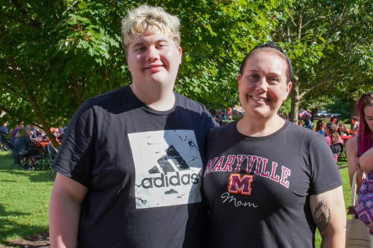 Photo of Jackson New and his mom Jennifer Martin New