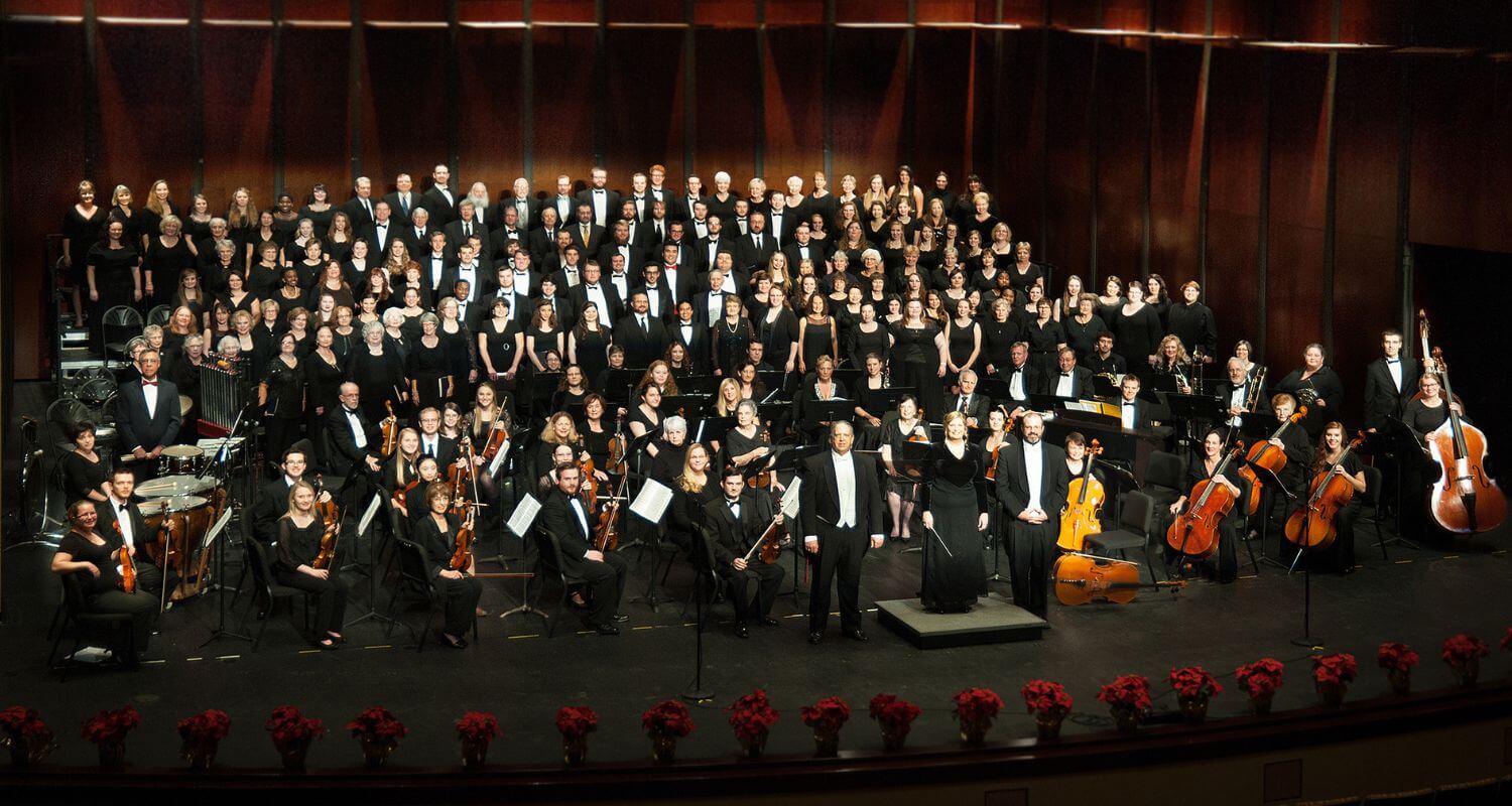 Photo of the 2015 performance of "Messiah" on the Clayton Center stage.