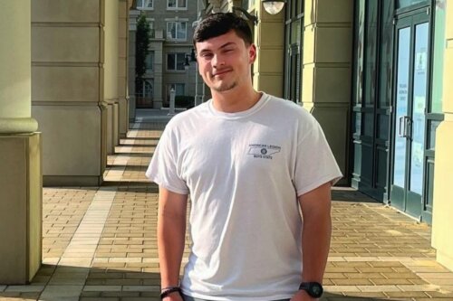 Photo of Nathan Keough of Maryville College smiling at the camera