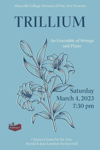 Poster of March 4 concert by Trillium piano trio
