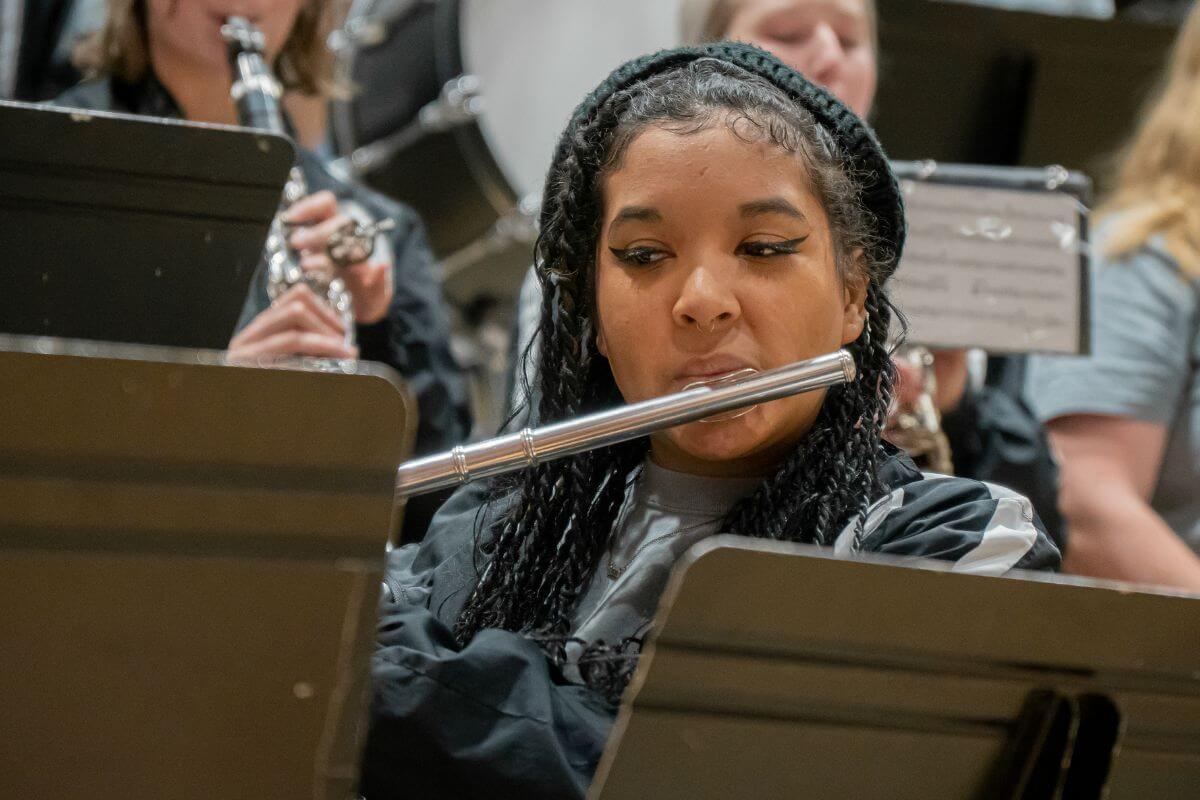Photo of a Pep Band flute player