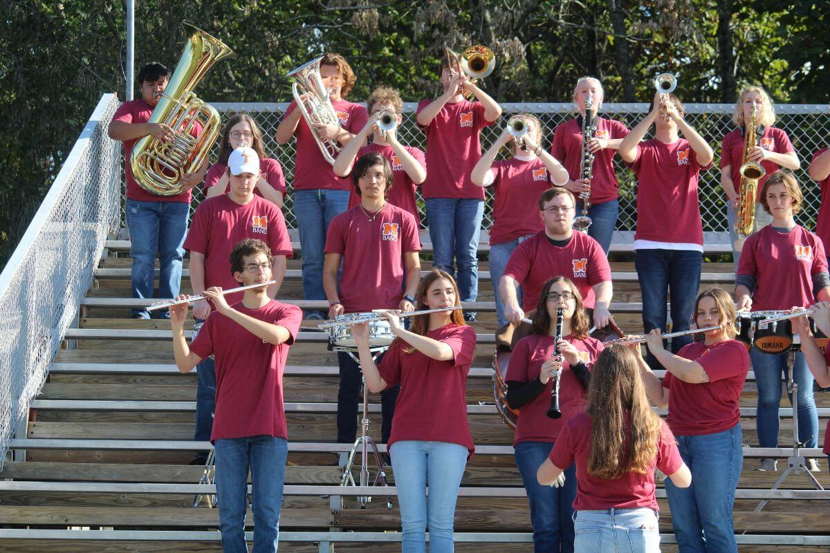 Photo of the debut performance by the Maryville College Pep Band