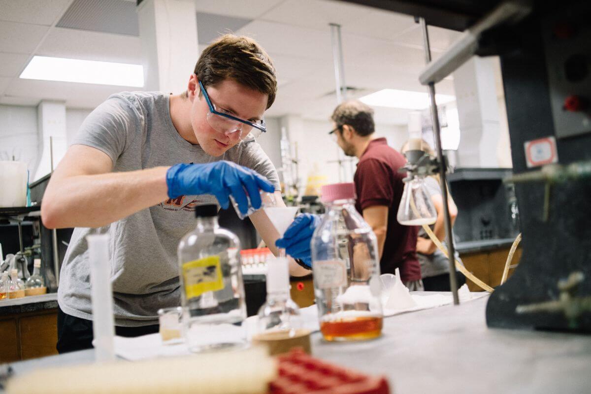 Photo of Fermentation Sciences students making beer