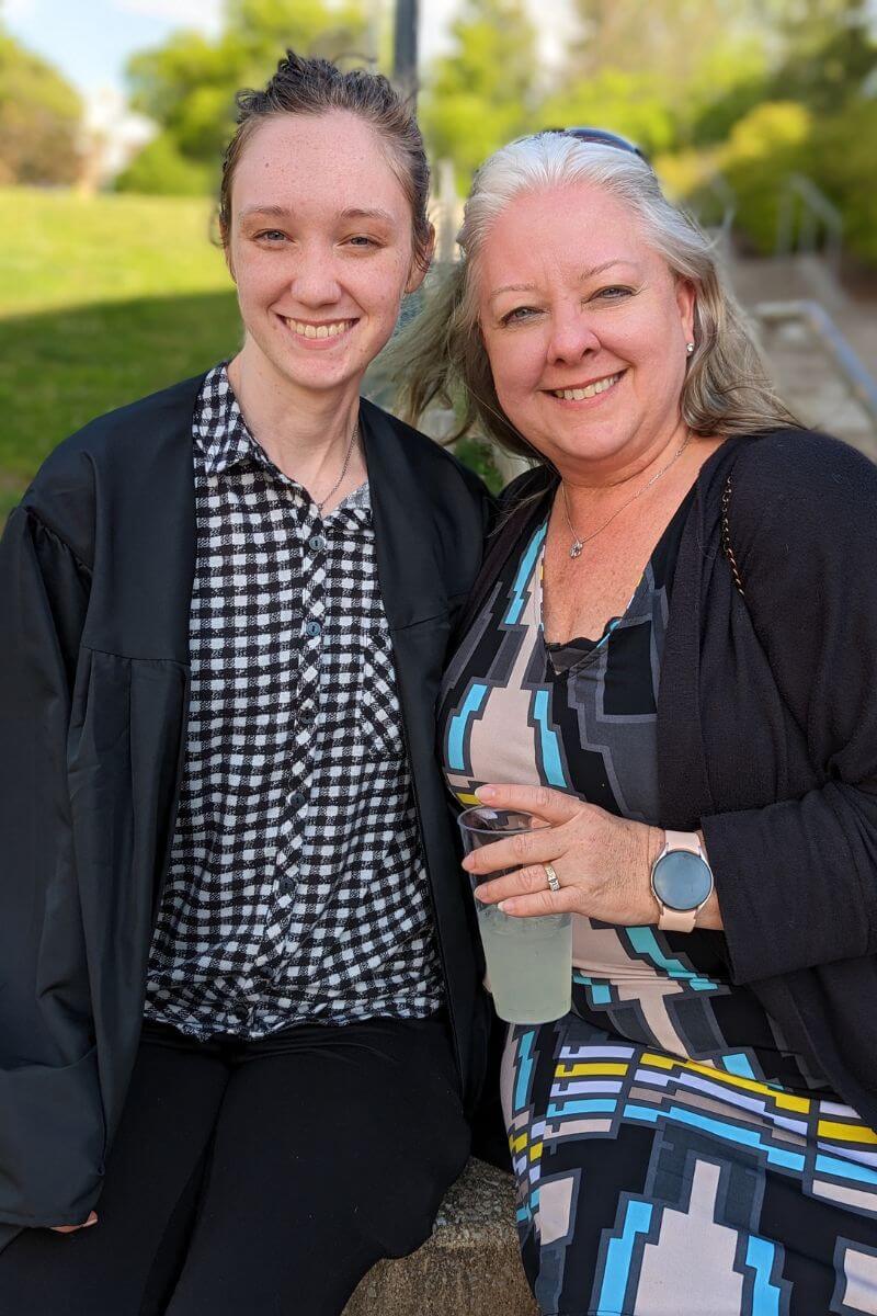 Photo of senior Lainey Wilson with her mother at the 2023 senior barbecue