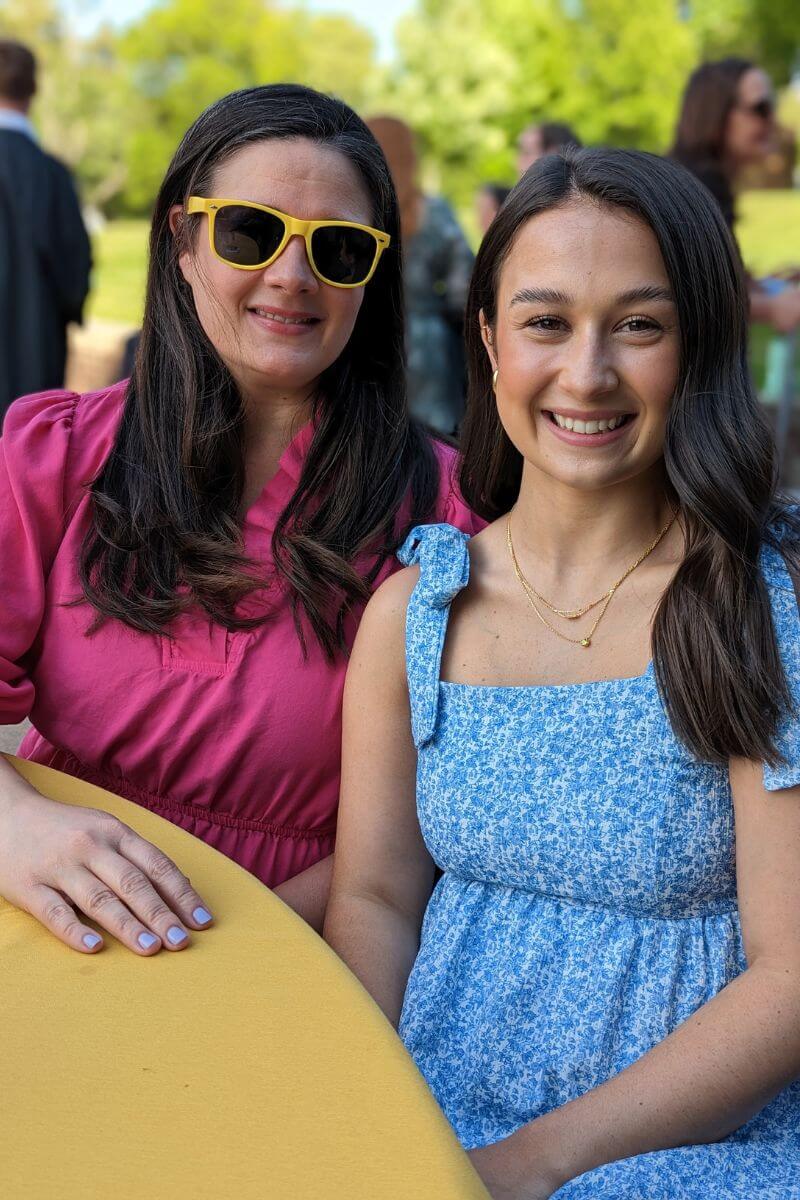 Photo of Maddie Taylor and her mother at the senior barbecue.