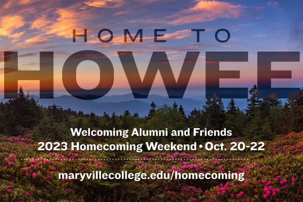 Graphic promoting Maryville College Homecoming 2023