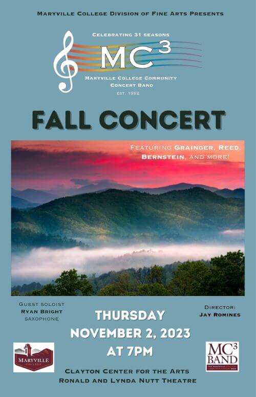 Poster for Nov. 2 MC3 Band performance