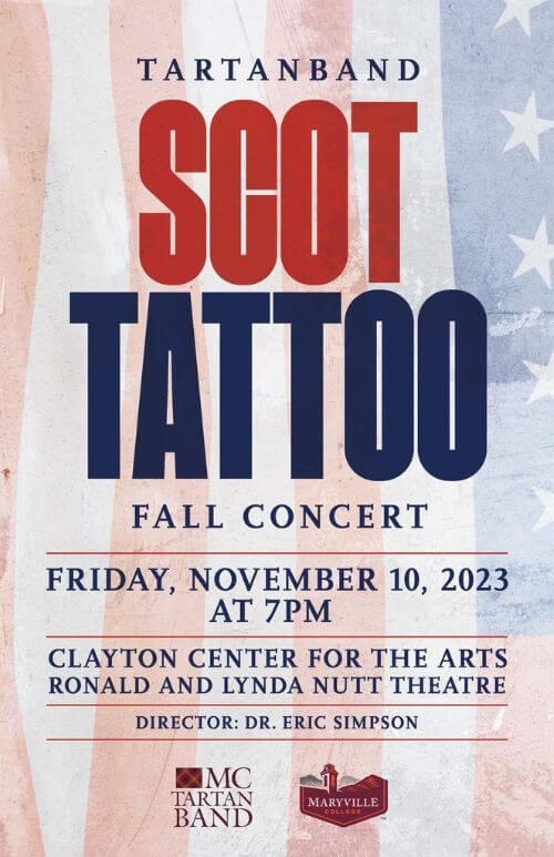 Poster for Nov. 10 Tartanband performance at Maryville College