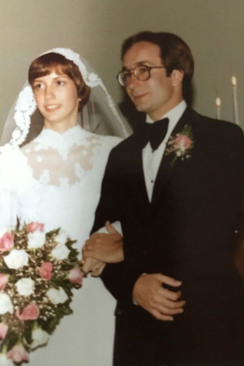 Photo of the Slobodas on their wedding day in 1978