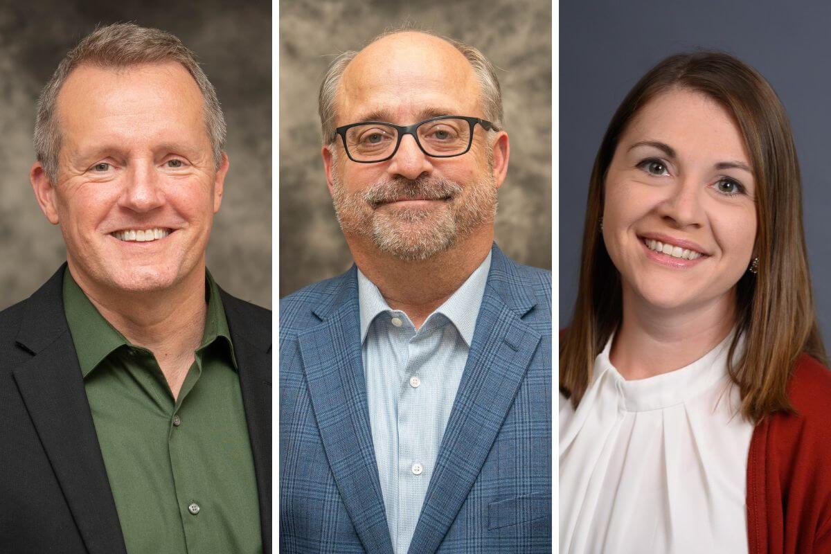 Photo of three new Maryville College directors: Dennis Pumphrey, Lou Coco and Sheri Gordon