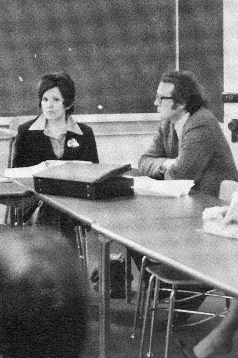 Photo of Dr. Charlotte Beck with Dr. Claude Stewart in 1974