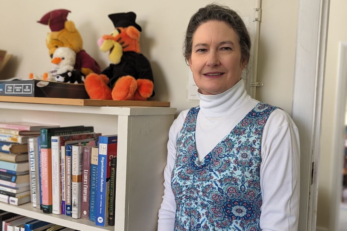 Photo of Dr. Jenifer Greene in her Maryville College office.