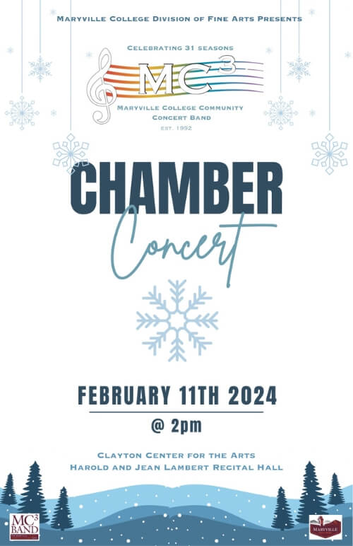 Poster of the spring 2024 chamber concert by the MC3 Band