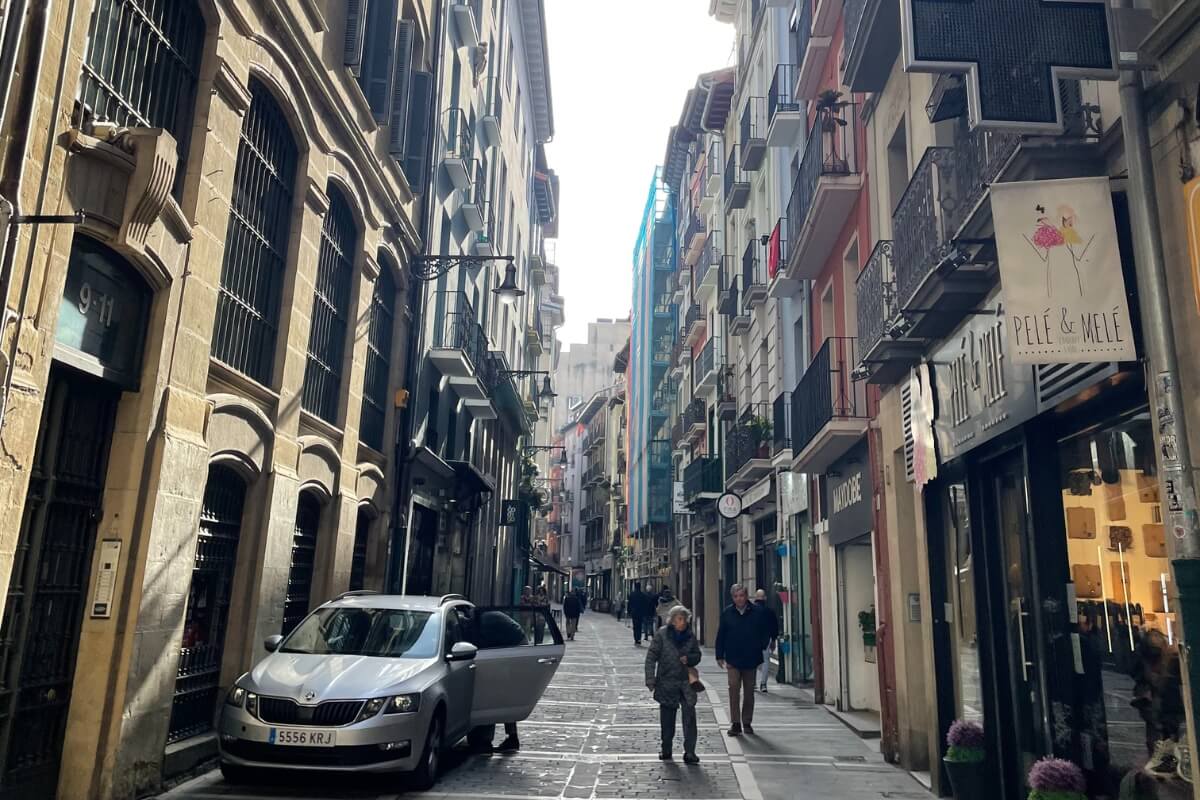 Photo of a city street in Pamplona, Spain
