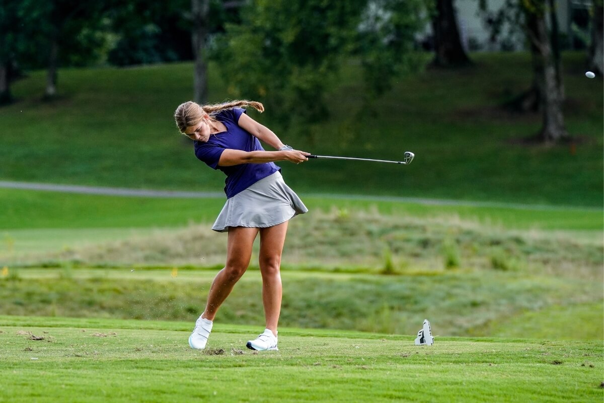 Photo of a Scot hitting a golf ball