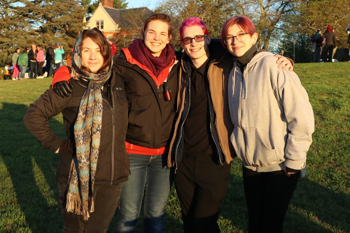 Photo of smiling Clayton Center technical staff members during the 2023 Maryville College Easter Sunrise Service.
