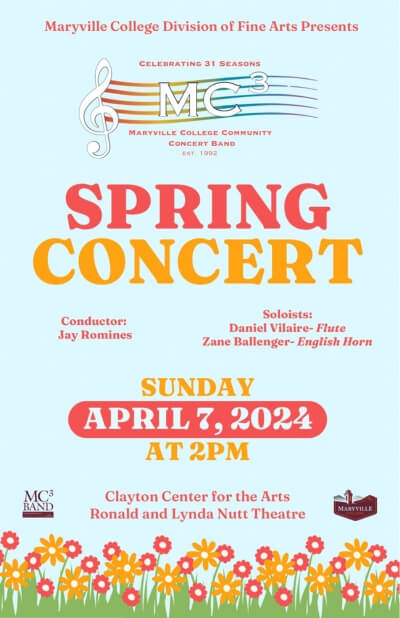 Poster for the MC3 Band spring 2024 concert