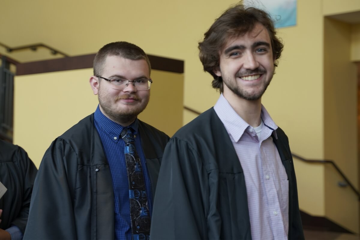 Picture of two seniors at the Maryville College Baccalaureate service 2024