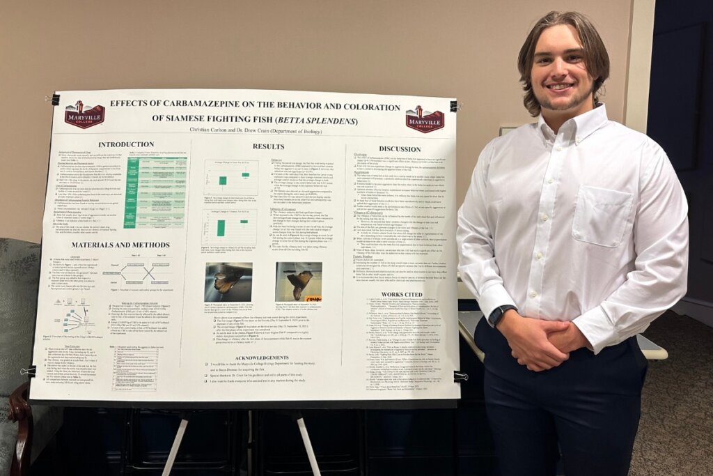 Photo of Christian Carlton at the Natural Sciences Symposium