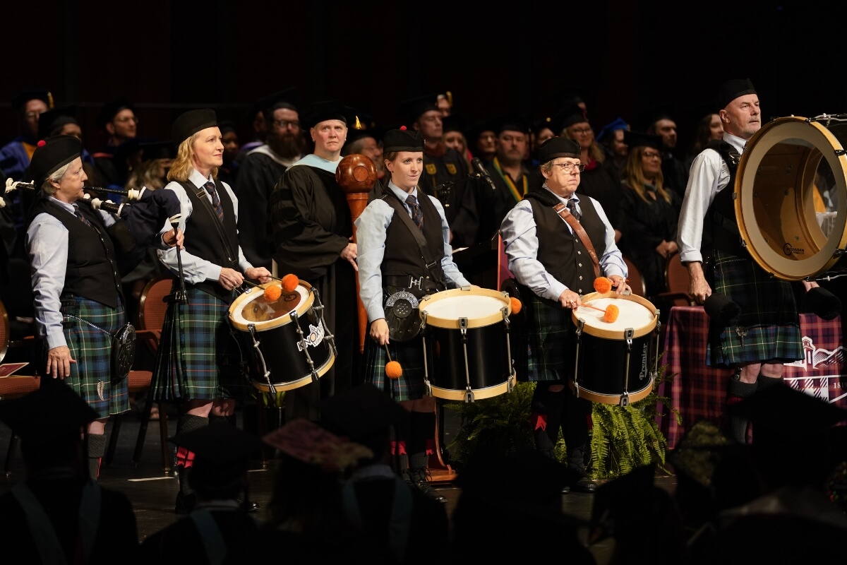 Photo of Knoxville Pipes and Drums at Maryville College Commencement 2024