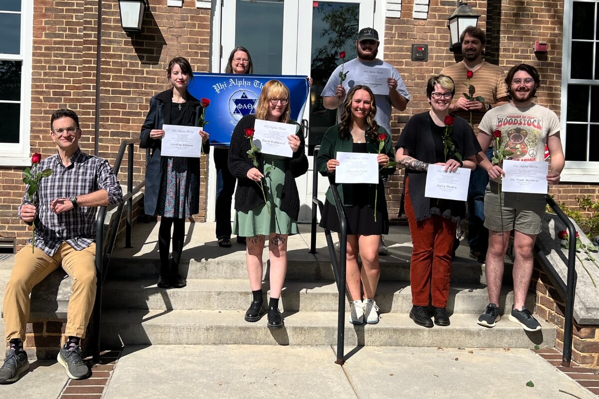 Photo of new members of the Phi Alpha Theta honor society at Maryville College.