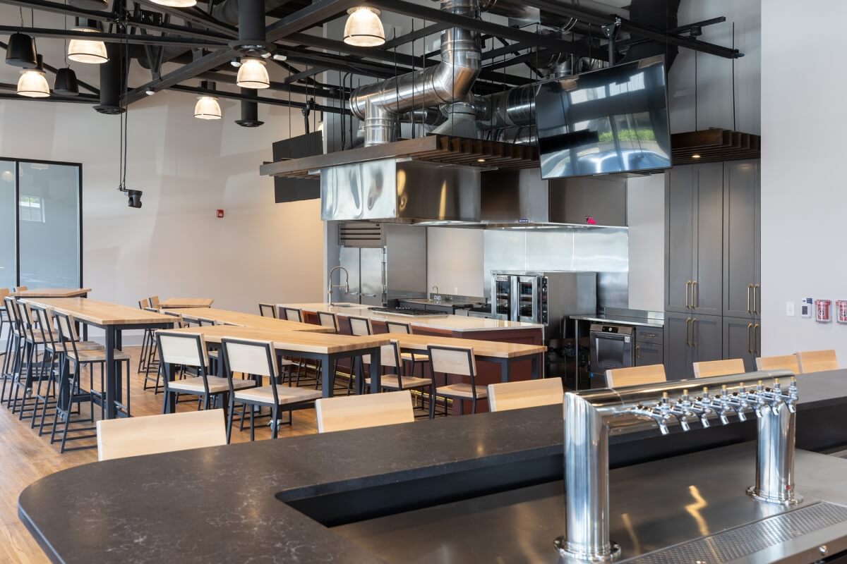 Photo of the interior of the Maryville College Downtown Center's Hospitality and Regional Identity Instructional Lab and Teaching Kitchen.