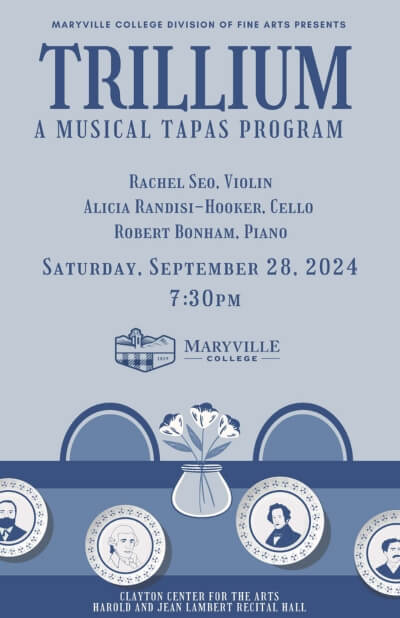 Trillium performance poster for September 2024 concert at the Clayton Center for the Arts