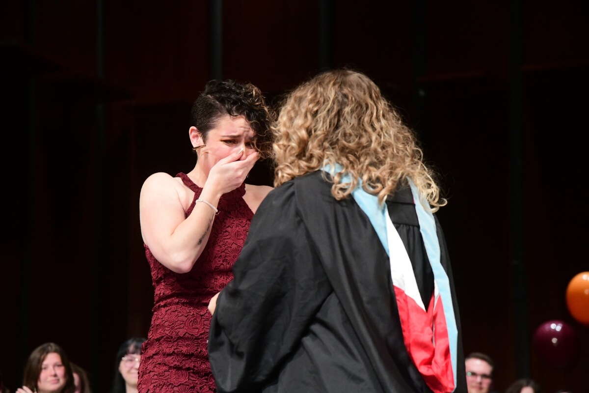 Photo of Laura Reed '24 accepting her Outstanding Senior Award