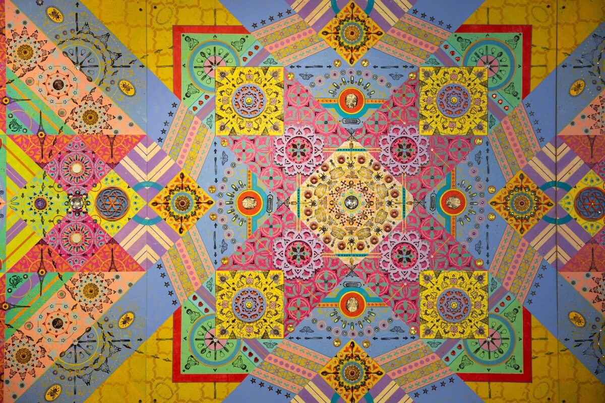 Photo of a large mandala by Dr. Carl Gombert