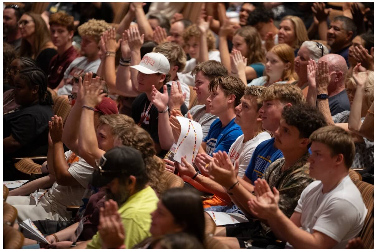 Photo of students seated in an auditorium