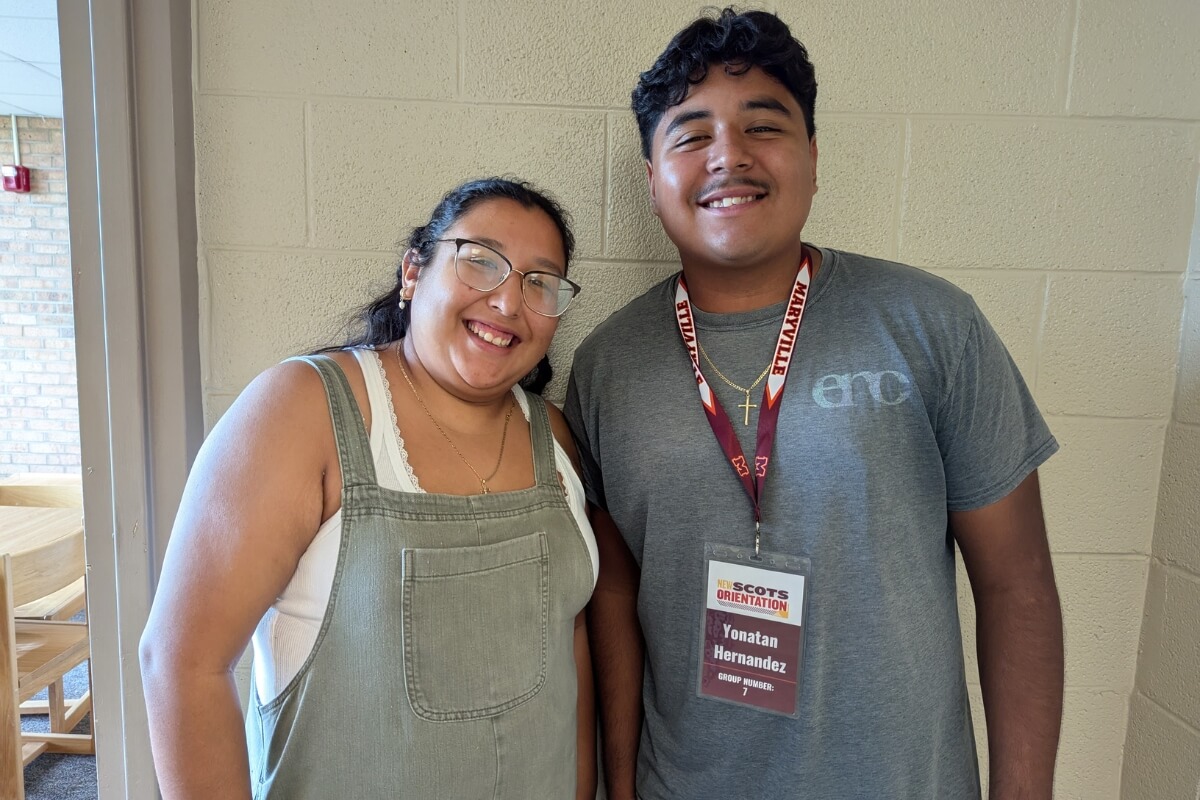 Photo of one of the new Maryville College legacy students, Yonathan Hernandez, and his sister