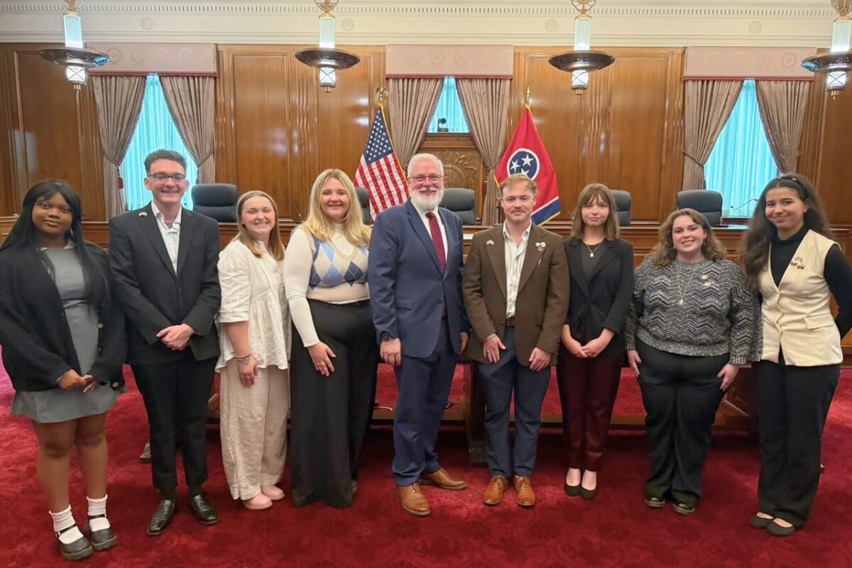 Photo of Maryville College's delegation to the 2025 Tennessee Intercollegiate State Legislature (TISL)