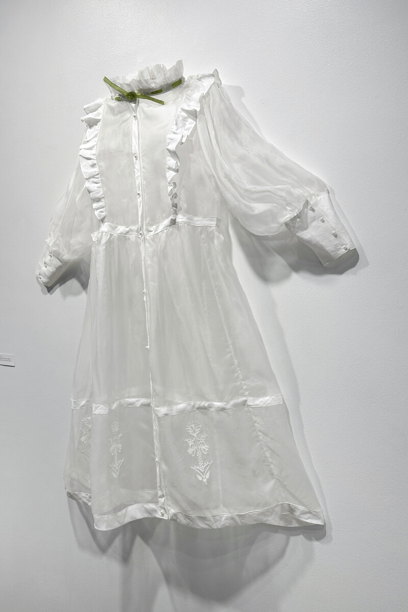 Photo of a dress that's part of a Maryville College art exhibit by Sarah Bernstein