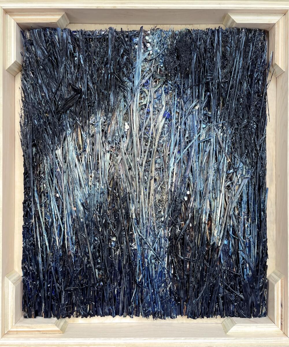 Photo of a current work of art hanging in the Maryville College art exhibit