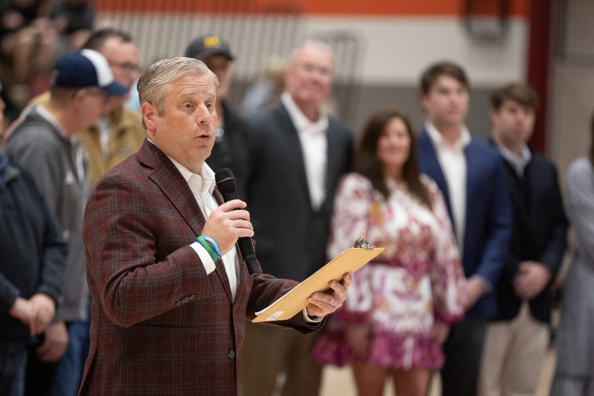 Photo of Dr. Bryan Coker at the Ballard Practice Facility dedication