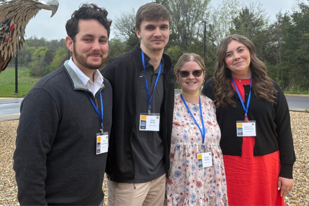 Photo of four Maryville College students who were named Smoky Mountain Teachers of Promise