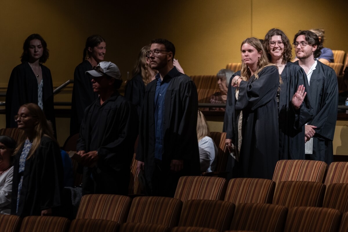 Photo of the Class of 2025 entering the Clayton Center for the Maryville College Baccalaureate 2025 service.
