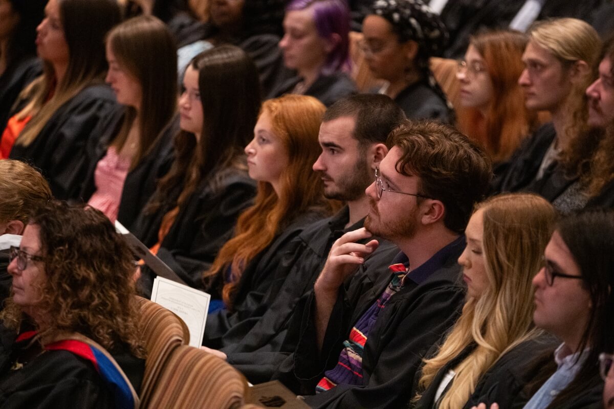 Photo of seniors sitting in the Maryville College Baccalaureate 2025 service