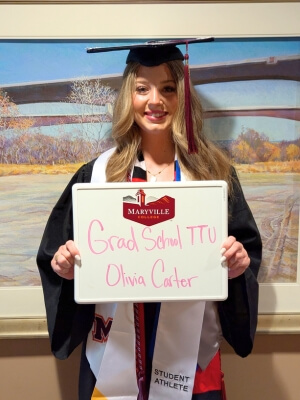 Photo of Olivia Carter '25, one of numerous impressive Maryville College graduates from the Class of 2025