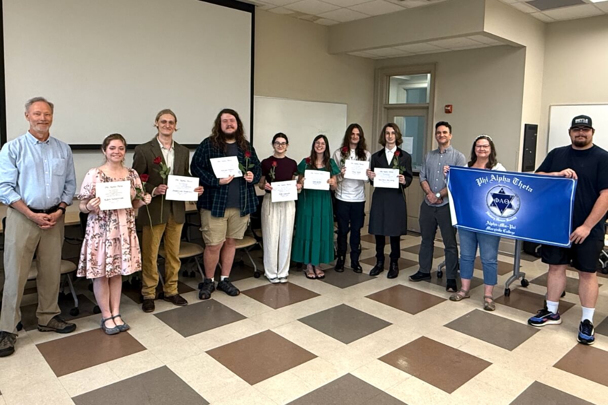 Photo of the new members of Phi Alpha Theta, one of the seven Maryville College honor societies