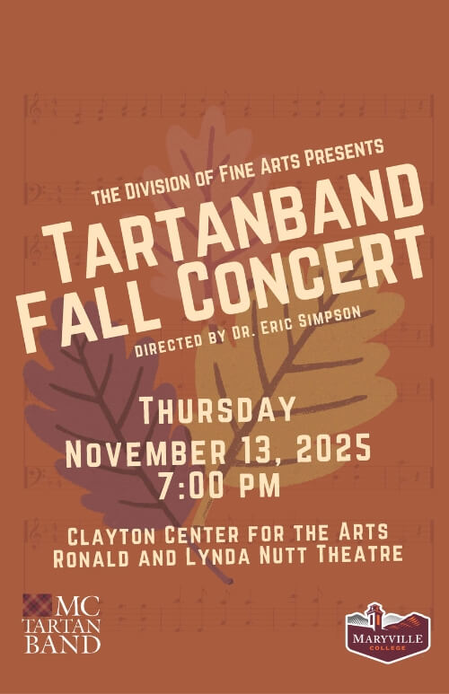 Poster for the Nov. 13 performance by the Maryville College Tartanband