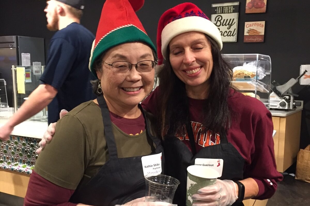 Photo of Dr. Kathie Shiba and former Senior Lecturer in Physics Dr. Irene Guerinot