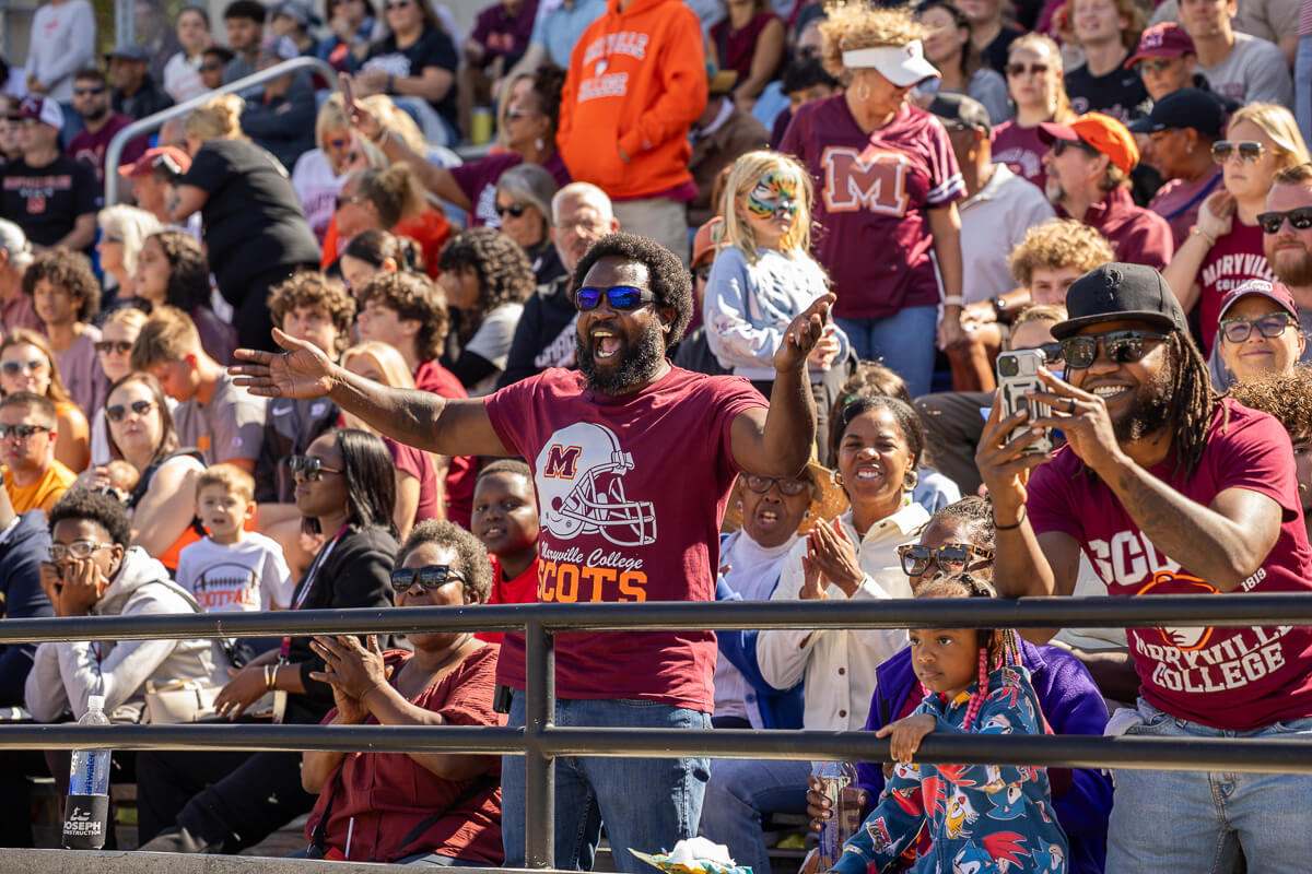 Photo of the crowd in the stands during Maryville College Homecoming 2025