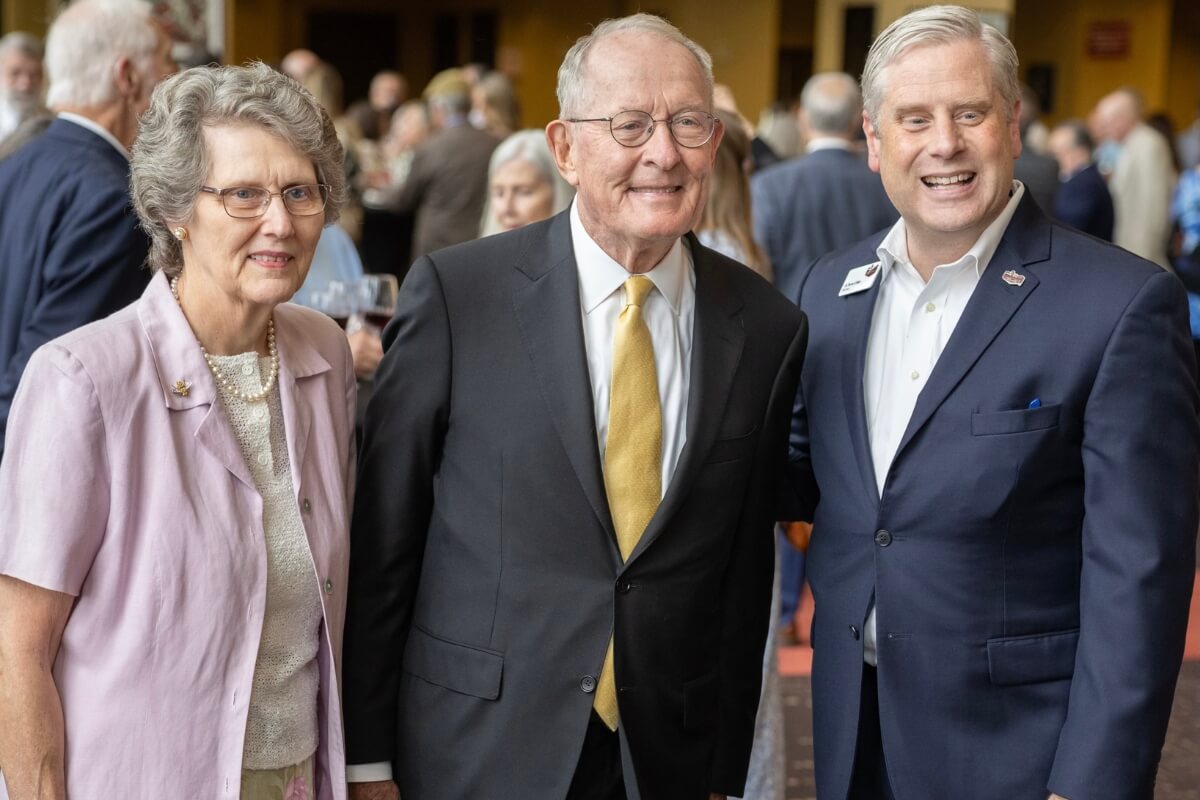 Photo of Lamar Alexander, his sister and MC President Bryan Coker