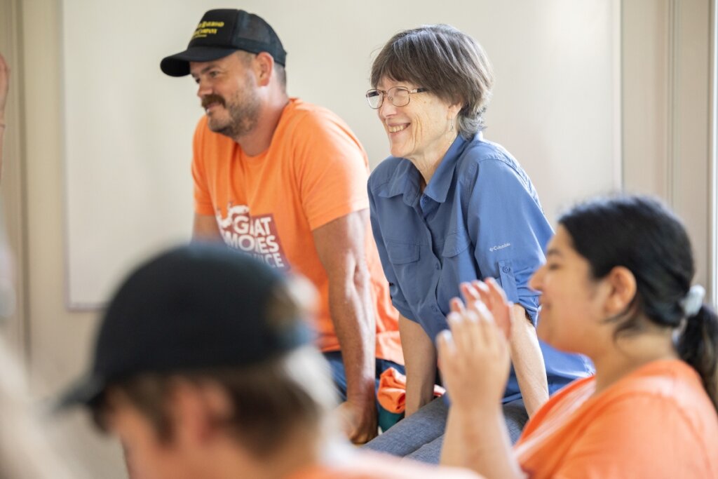 Photo of Kathy Ansley and Dr. Andrew Gunnoe with Great Smokies Experience participants in July 2025