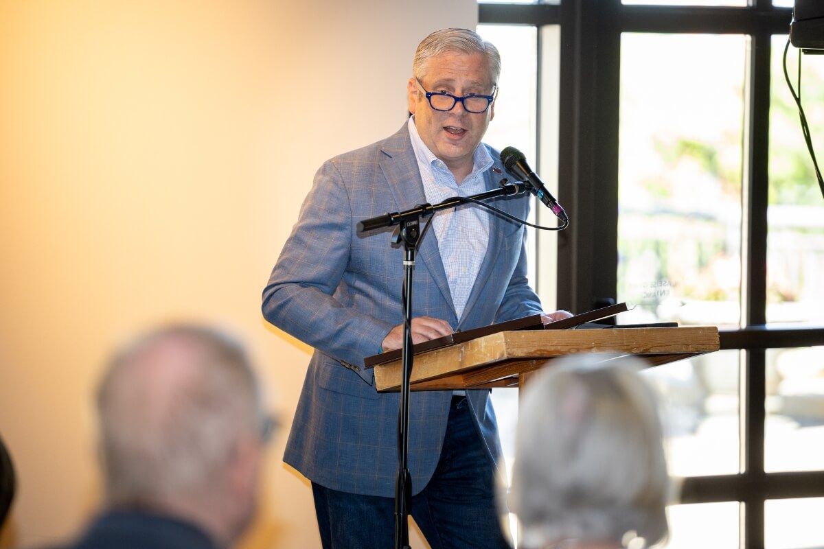 Photo of MC President Dr. Bryan Coker speaking