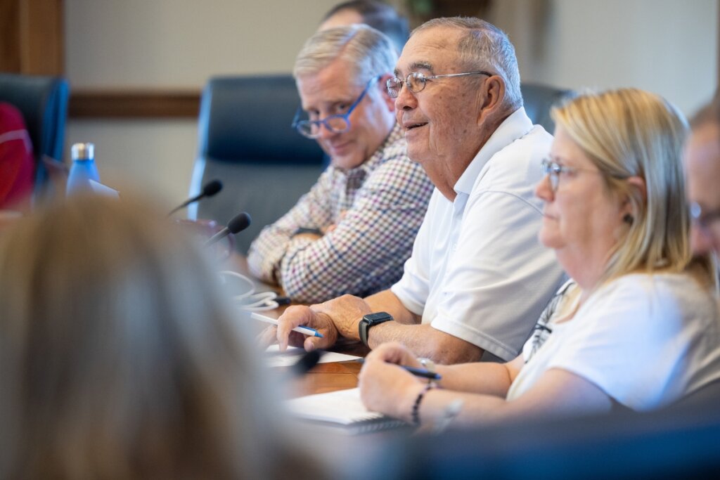 Photo of Mike Davis, who will soon receive the Maryville College Medallion, at a recent Maryville College Board of Directors meeting