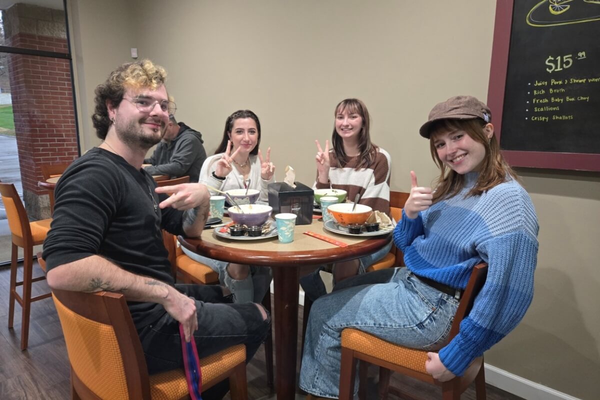Photo of Dr. Jeff Kelly and three Maryville College students who were recently published in a neuroscience journal